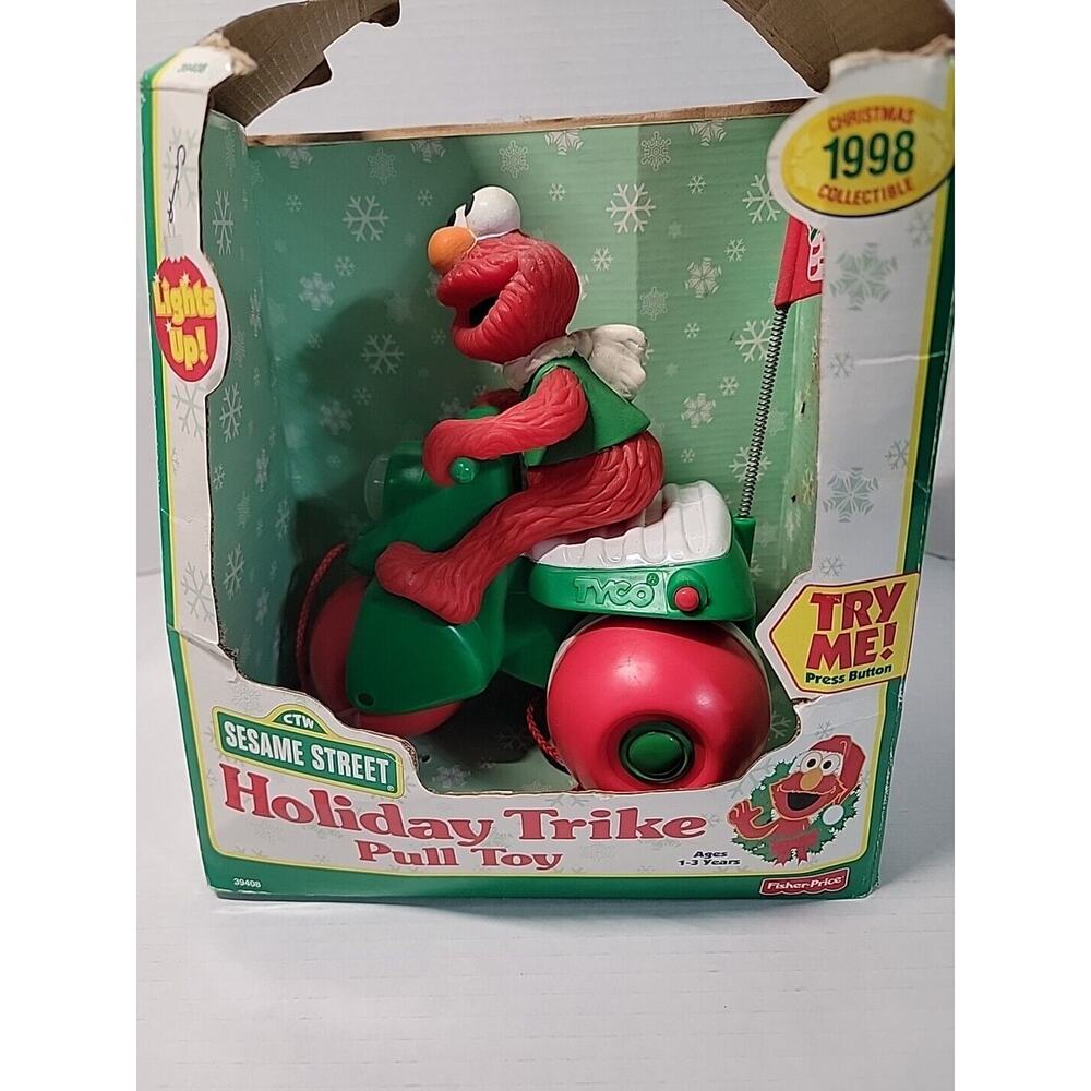 Fisher Price Tyco Elmo 1998 Vintage  Trike Pull Toy Sesame Street Light‎ New